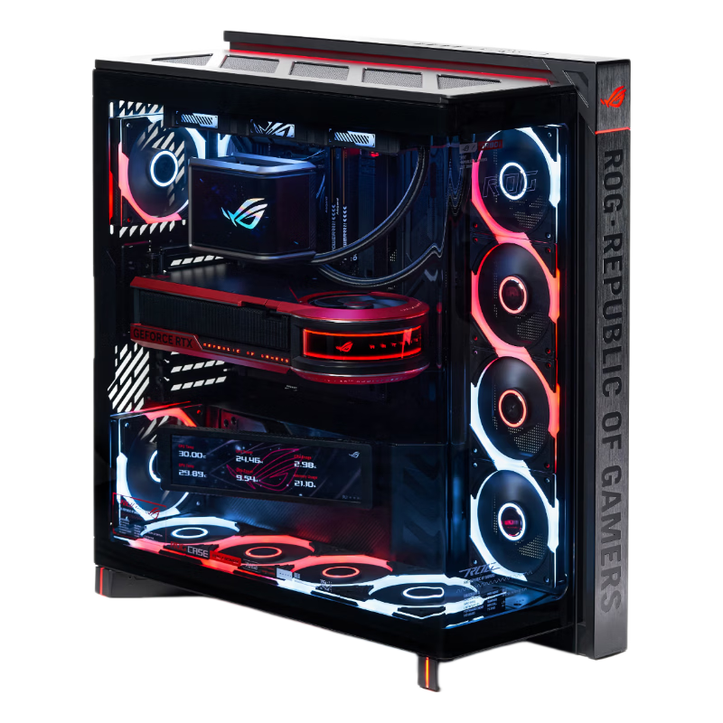 ASUS ROG Cronox GR801 Phantom Gaming Case Deluxe Edition Curved Tempered Glass / 9.2-inch Display Module / Rotatable Fan Bracket