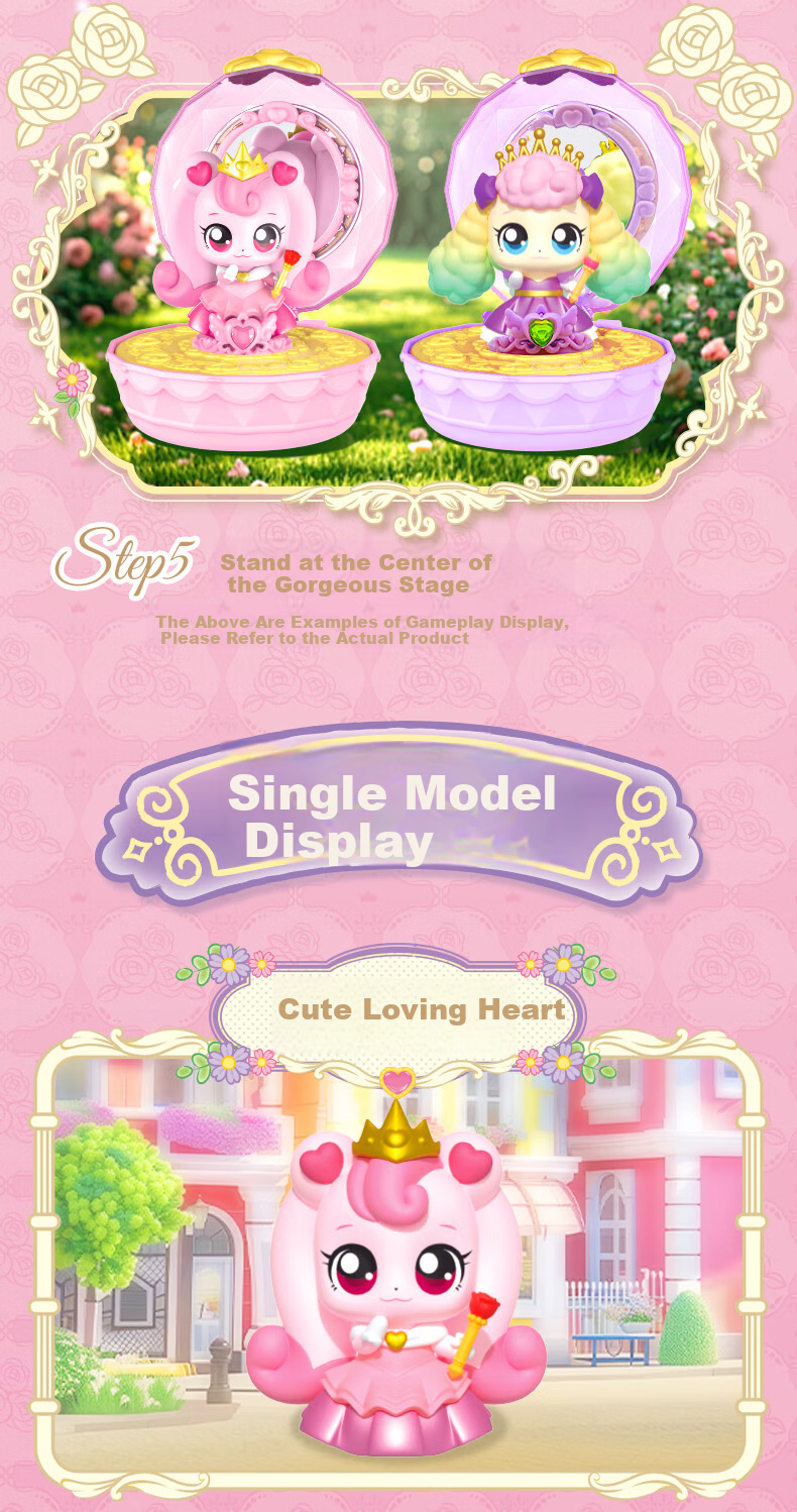 Qimiaomengke Blind Box Toy Cute Princess Ball Single Box Heart Cute Mirror Doll Girl Toy 4