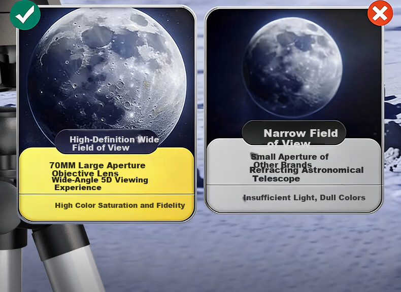 Xingtelang 70400L Professional Moon Viewing High Magnification Children's Entry-Level Home Astronomical Telescope, Educational Science Birthday Gift 15