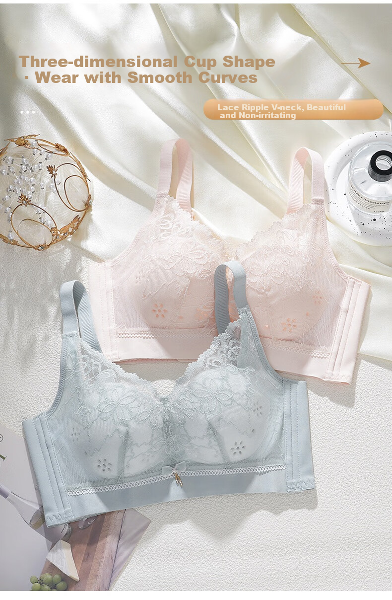 Mankejiao Wireless Push-Up Bra for Women, Minimizes Large Bust, Gathers Small Bust, Side Support, Anti-Sagging, Adjustable, Magnetic-Free, Lifting Bra 9