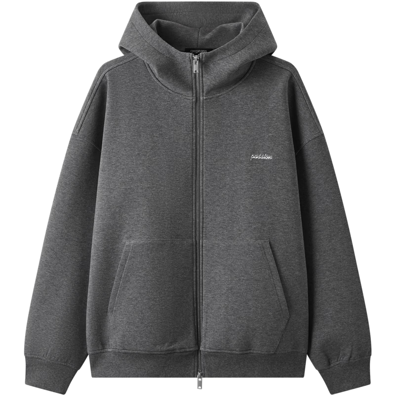 Gxgjeans Men's Multi-Color Simple Loose Casual Sports Hoodie Jacket 26 Spring New Deep Heather Gray 2XL (185)