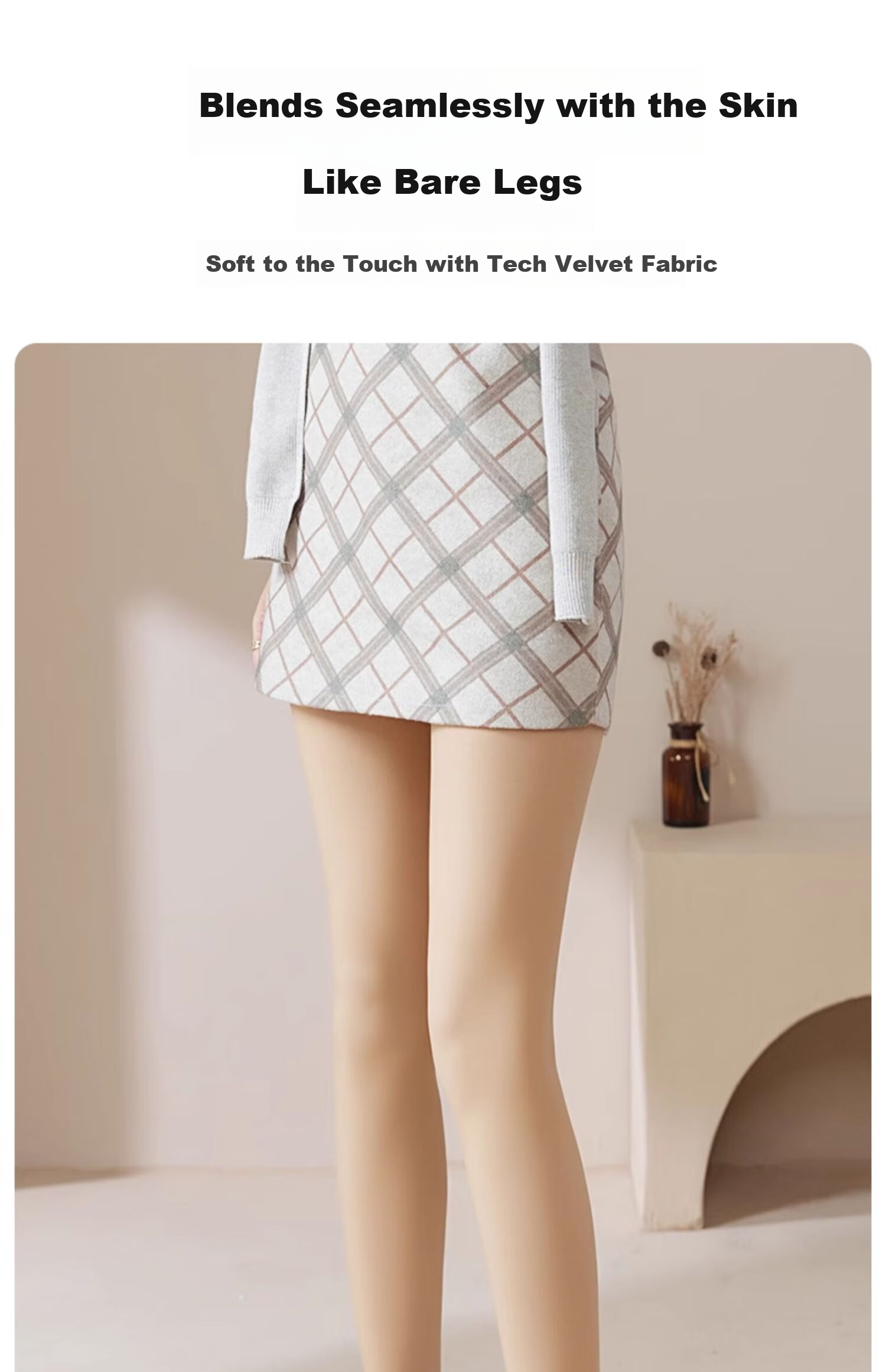 LangSha Autumn Winter Thickened Fleece-Lined High-Waist Skin Tone Footed Leggings [Thickened] 16