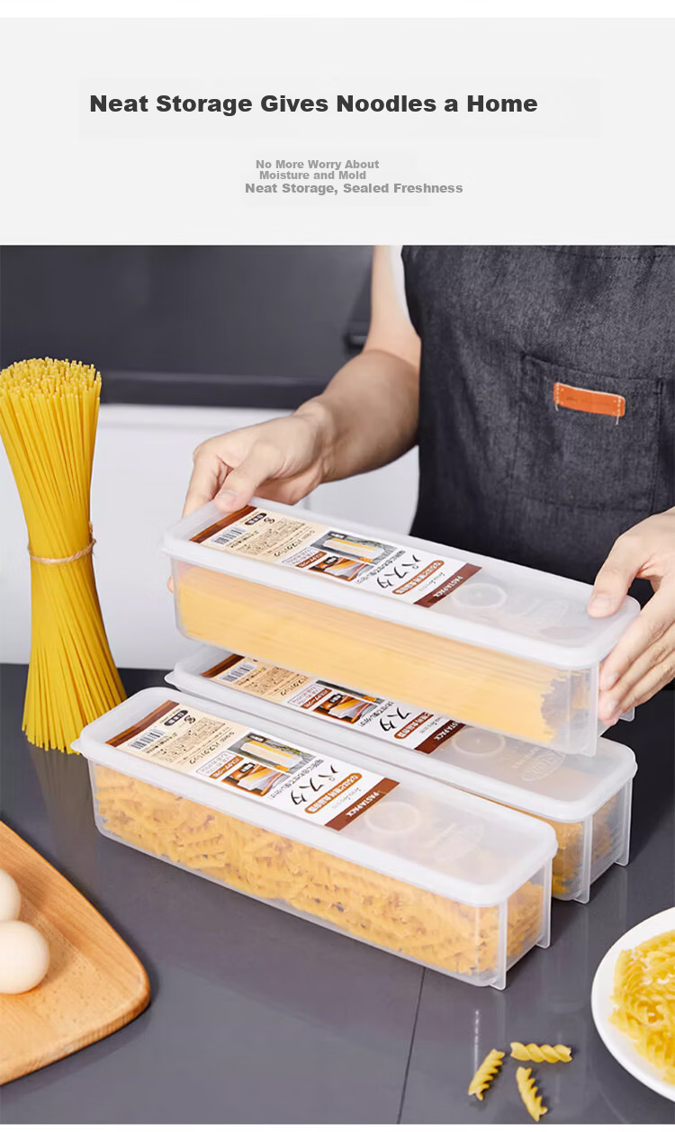 Daisy Leaf Imported Noodle Storage Box, Whole Grain Hanging Noodles and Pasta Storage Container, Kitchen Noodle Box 1.3L*2 4