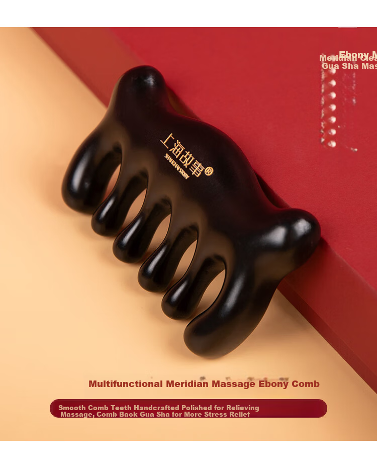 Shanghai Story Silk Scarf for Women with Ebony Wood Massage Comb Gift Box 100% Mulberry Silk Satin Scarf Practical Birthday Gift 4