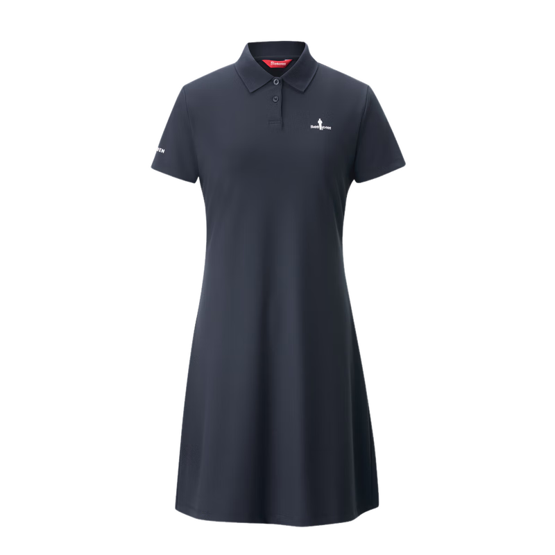 Biyinlefen [Cool Breeze Dress] 2026 Summer New Women's Outdoor Casual Solid Color Cooling Waist Slimming Mid-Length POLO Dress