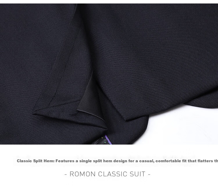 ROMON Men's Business Suit Slim Fit Groom Tuxedo Best Man Wedding Suit 18