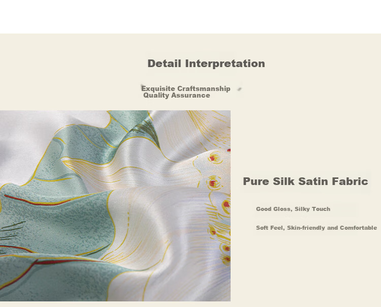 Shanghai Story Silk Scarf for Women with Ebony Wood Massage Comb Gift Box 100% Mulberry Silk Satin Scarf Practical Birthday Gift 6