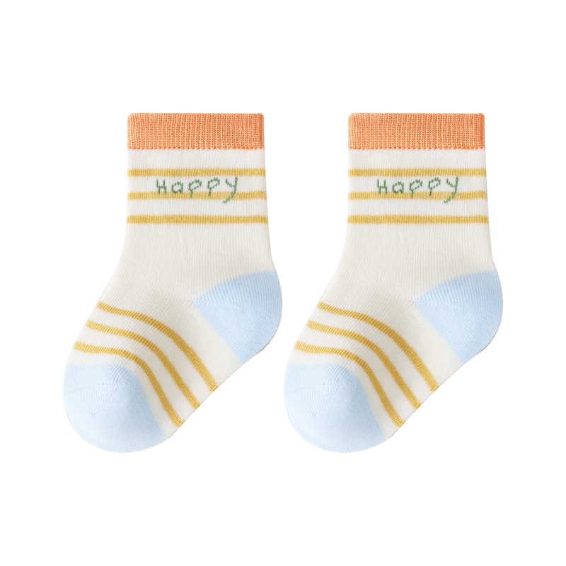 Growth Baby Mid-Calf Socks Four Seasons Seamless Thin Newborn Soft Cotton Socks A-Class Antibacterial 1-Year-Old Baby Short Socks