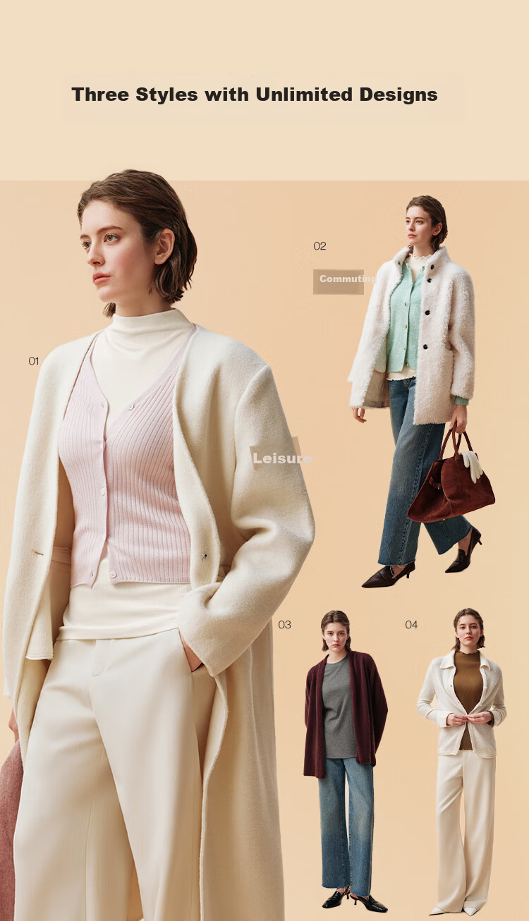 Ubras Yu Shuxin Style Down and Silk Blend Wool Base Layer Women's Early Spring Hazelnut Mousse M 9