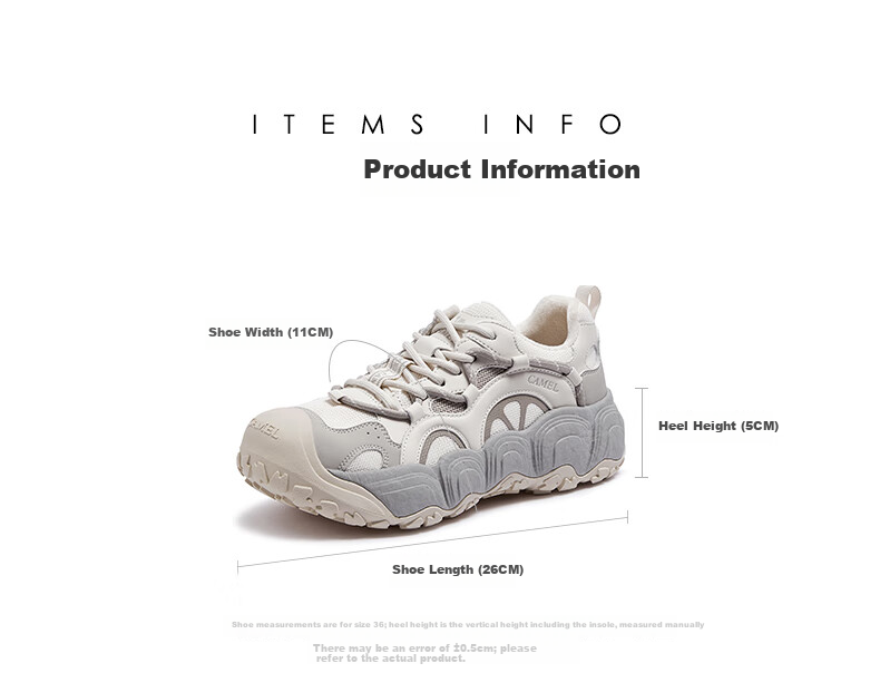 CAMEL Lemon Cute Colorblock Platform Casual Shoes for Women L25A202062 Off-White/Pink Size 39 35