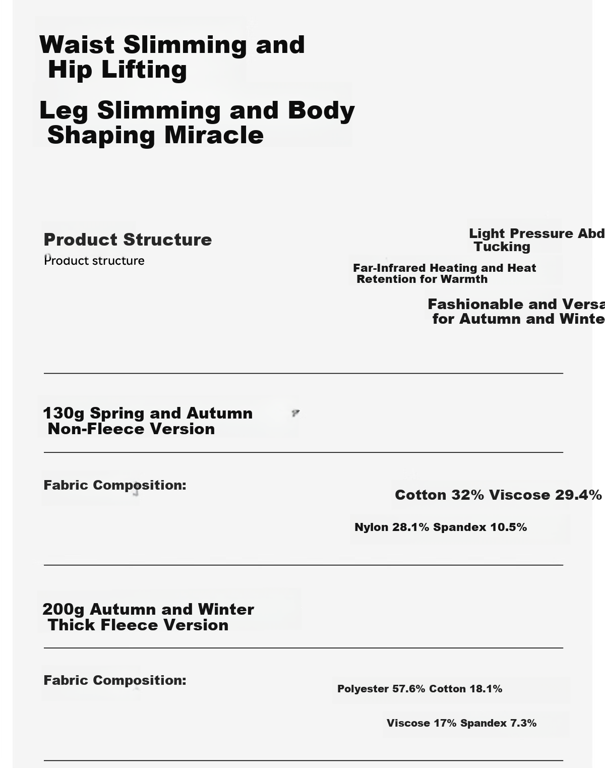 BONAS 26 New Women's Leggings with Fleece Lining, Bare-Leg Effect, Autumn And Winter Cotton Vertical Striped Thick Warm Slimming Tights 26