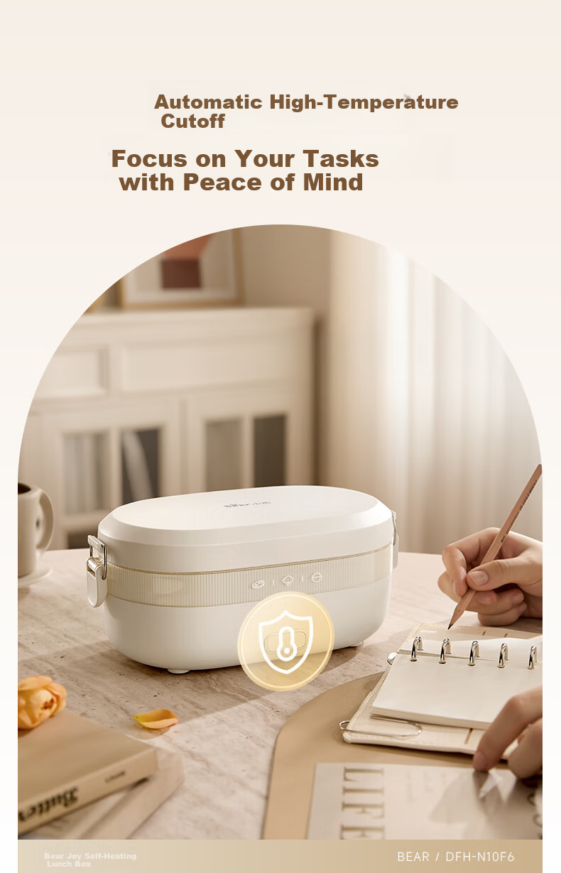 Bear Electric Lunch Box Self-Heating Lunch Box No Water Needed Plug-in Heating 316L Stainless Steel 1L DFH-N10F6 19