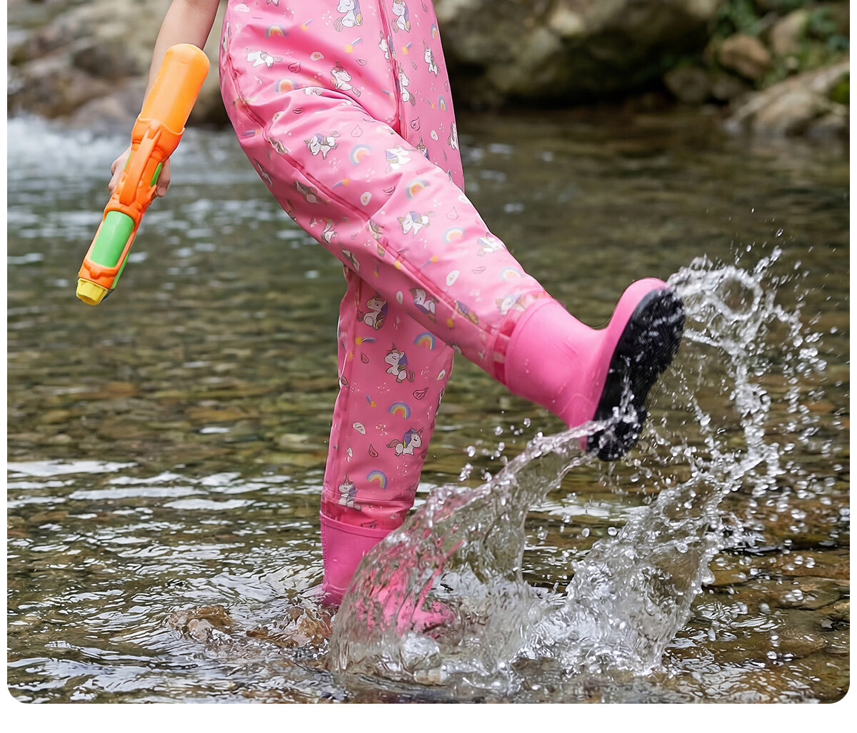 361° Kids Waterproof Wading Pants One-Piece Water Shoes New Stream Trekking Outdoor Fishing Water Play Pants 11