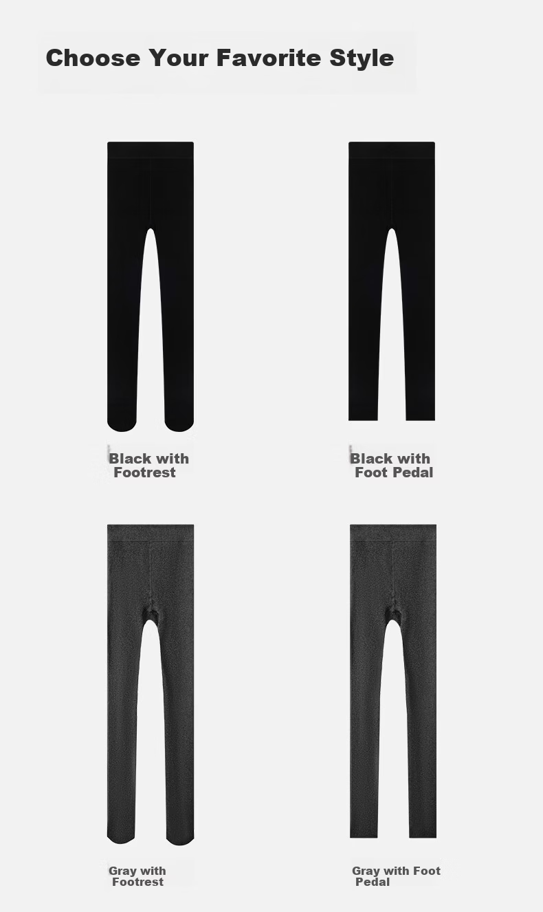 Guniangjia Women's Black Thermal Leggings Autumn Winter Slim Fit Anti-Snag High Waist Fleece-Lined Plus Size Outerwear Tights 23
