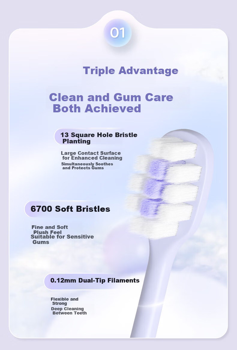 Beijiajie Sakura Soft Bristle Toothbrush 3-Pack Ultra Soft Bristles Anti-Gum Bleeding Small Head Gum Care for Adults Men and Women 2