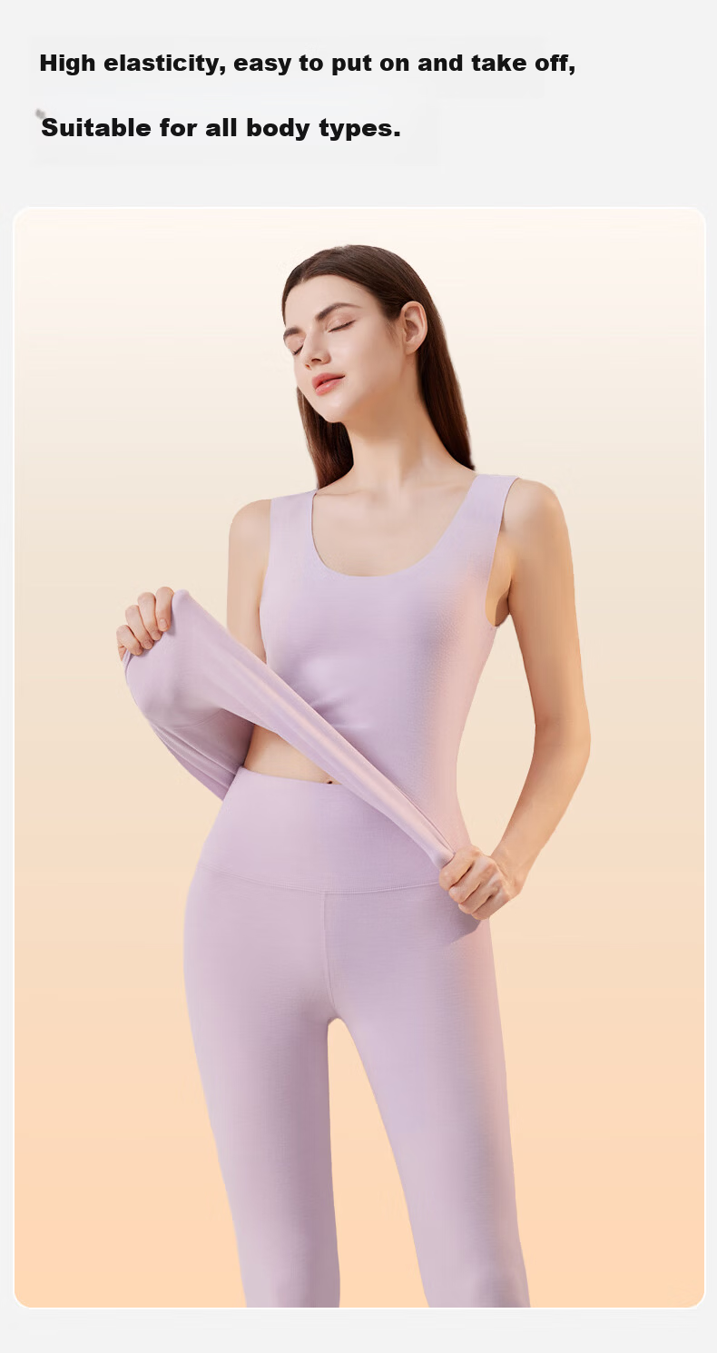 GUJIN Seamless Thermal Vest Women's Base Layer Camisole Polyester-Free Autumn Winter Antibacterial Close-Fitting Warmth 13