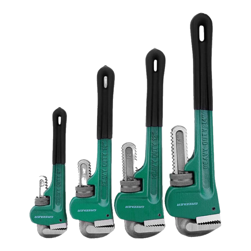 GREENER Pipe Wrench, Pliers for Pipes And Water Pipes, Multi-Functional Household Self-Tightening Reinforced Plastic-Coated Pipe Wrench, 10 Inches