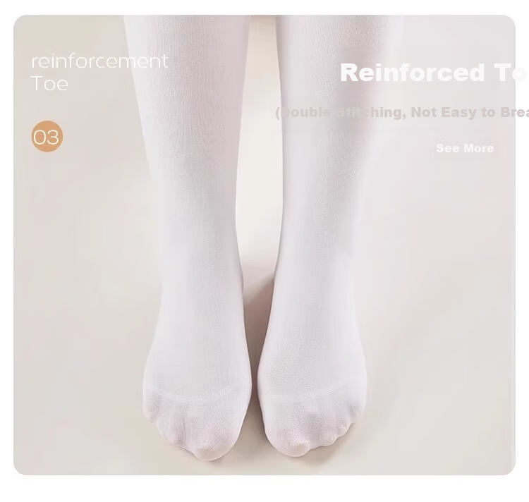 BOPRUIEY White Plus Size Tights Pantyhose Spring Summer Adult Dance Practice Stockings for Plus Size Students 20