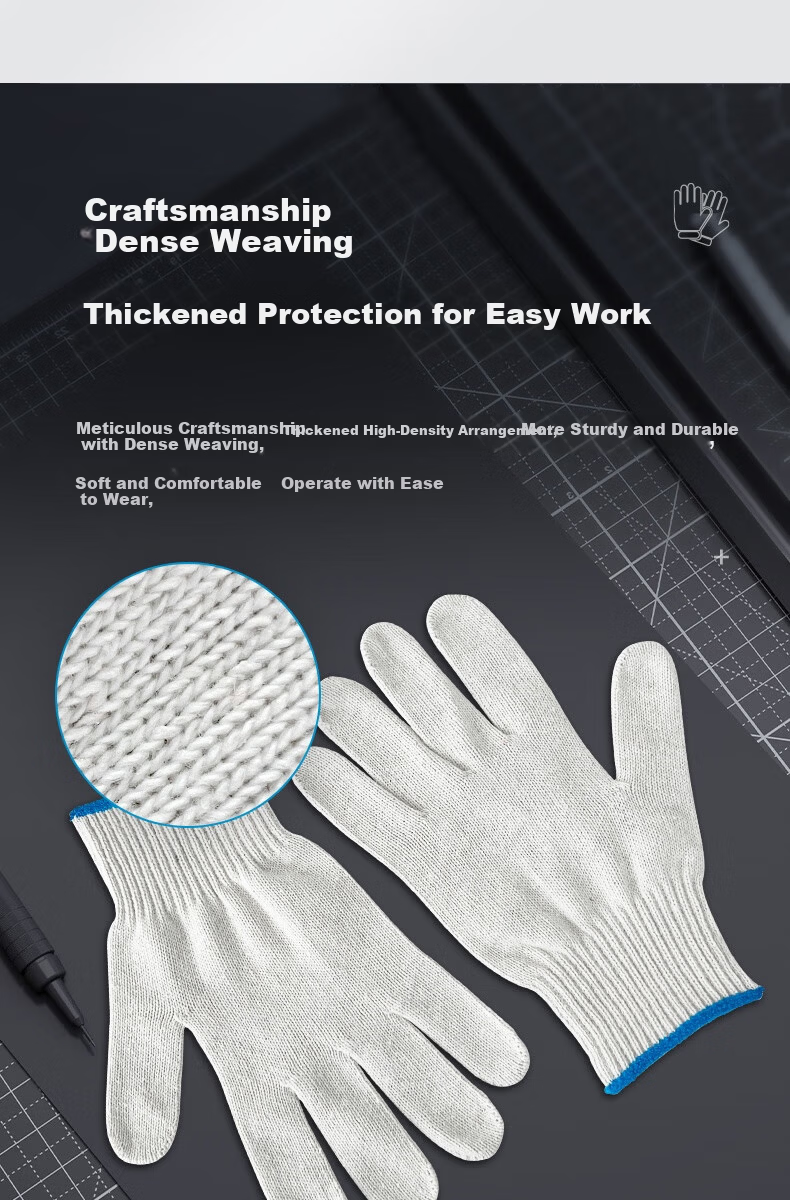 Huixiang JD Industrial Private Brand Cotton Thread Labor Protection Gloves 500g/Pack 600 Pairs Workwear Durable Anti-Slip Construction Work Warm Gloves [Full Weight Guaranteed] 2