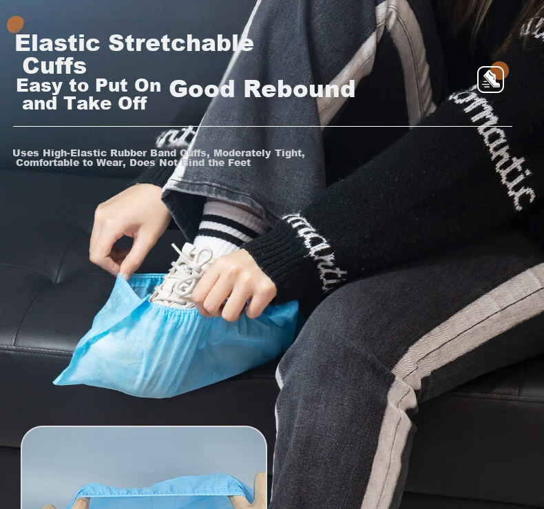 Ansell Disposable Shoe Covers (100 pcs) Non-woven Thickened Dustproof Shoe Covers 39938 8