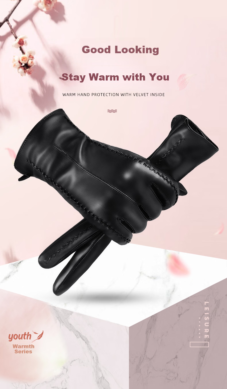 TUCANO Women's Genuine Leather Winter Gloves with Fleece Lining, Touchscreen Compatible, Warm Lambskin, Water-Resistant, Driving and Outdoor Riding Gloves, Valentine's Day Gift 3