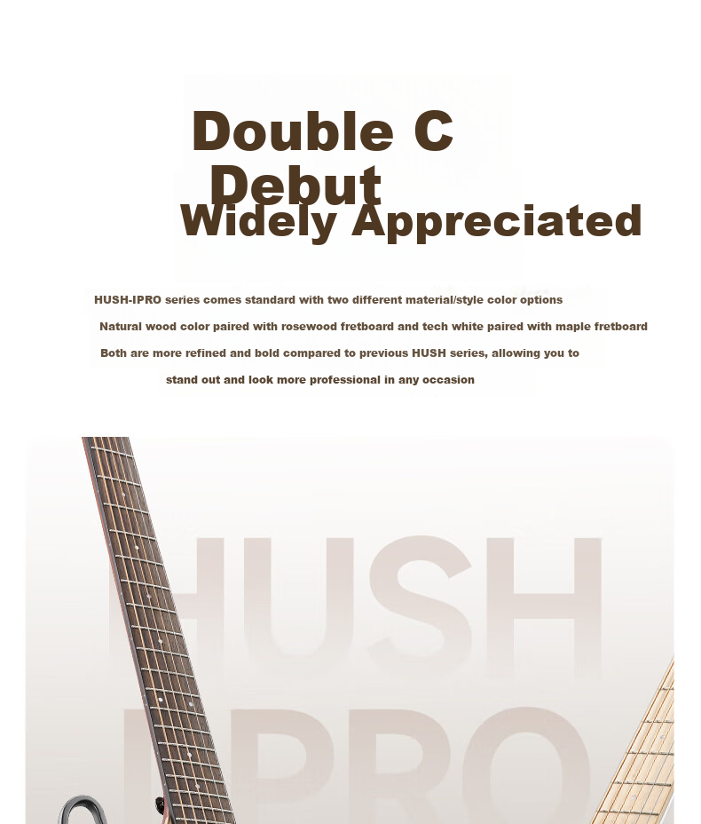 DONNER HUSH-I Pro Silent Acoustic Guitar Pro Portable Smart Folk Guitar Sunset Color 15