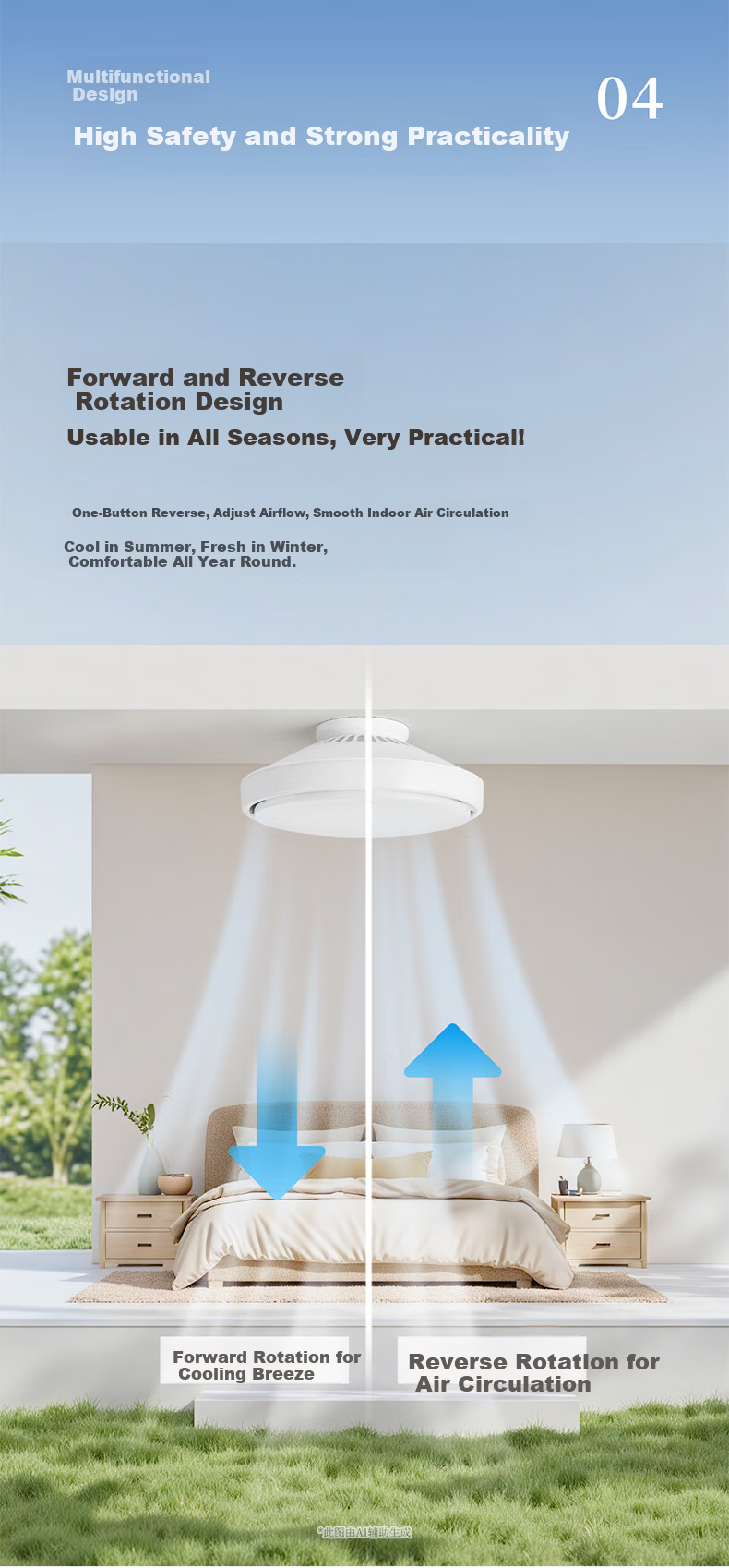 OPPLE Bladeless Fan Light Full Spectrum High CRI Low Noise LED Remote Control Dining Room Bedroom Chandelier Changfeng 14