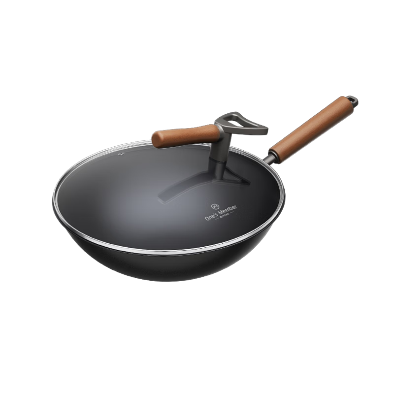 No.1 Member Store 0-Coating Titanium Iron Frying Pan 32cm Large Diameter Rust-Resistant Wear-Resistant Wok