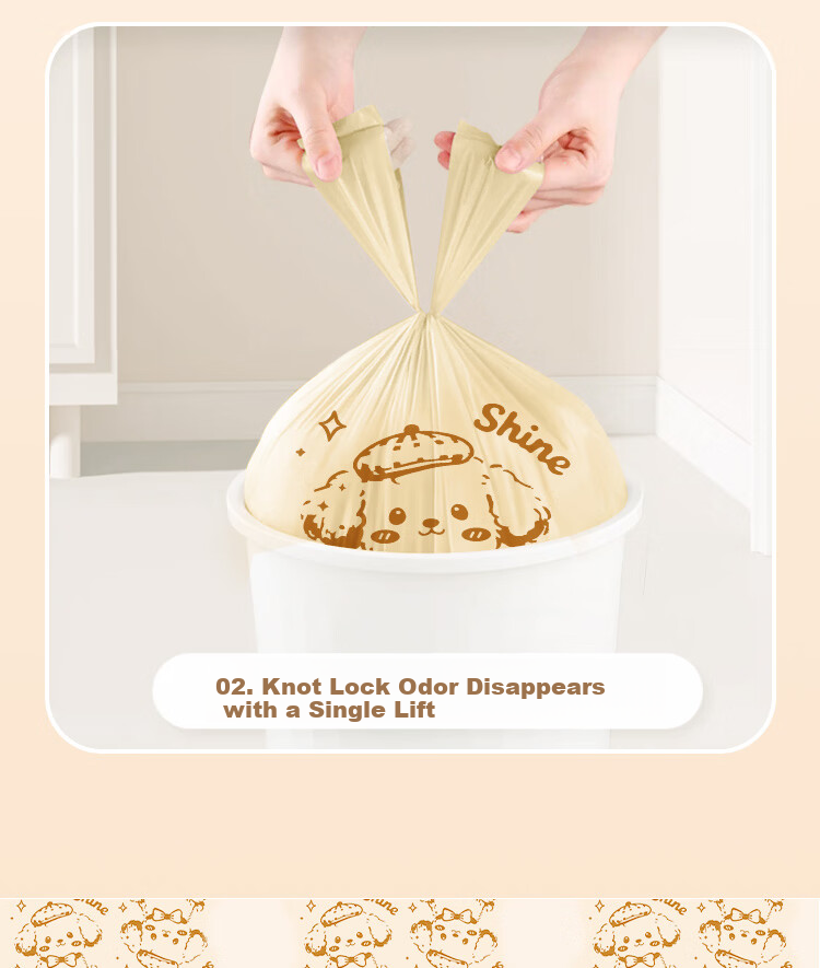 OKISS Household Vest-Style Garbage Bags Thickened Handheld Extra Thick Kitchen Tear-Free Double-Sided 2.6 Mil 52x55cm 150pcs 7