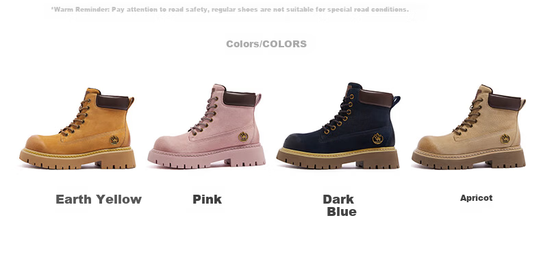 CAMEL [Shanyue] Women's Work Boots Trendy Thick-Soled Martin Boots L25W076018R Earth Yellow (Suede Lining) Size 37 35