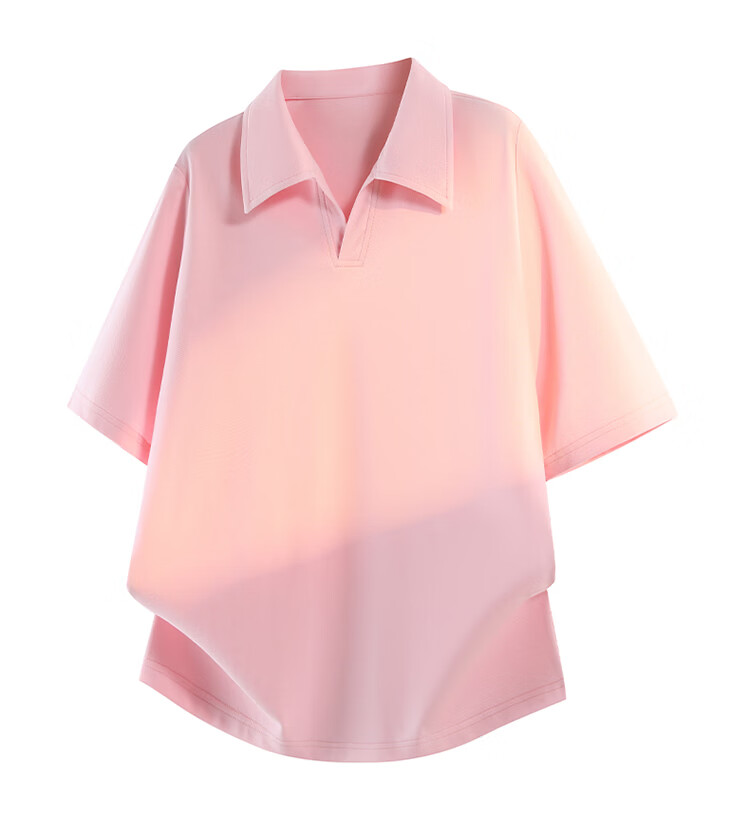 TUCANO Women's Short Sleeve Seagull Collar Polo T-Shirt Slim Fit Casual Commuter Top White M 20