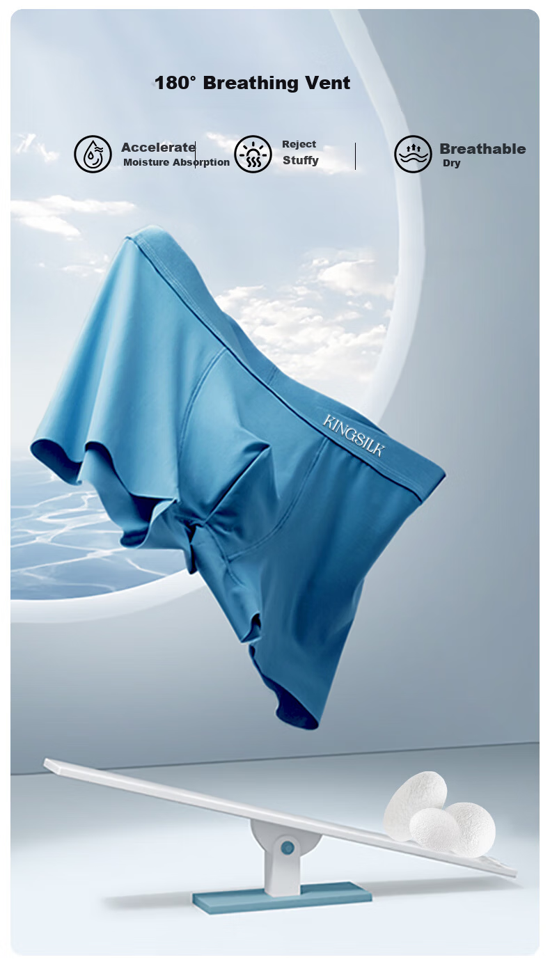 Qianhuang Men's Boxer Briefs 7A Antibacterial Modal Loose Fit Plus Size Breathable Silk Gusset Shorts Premium Gift 5