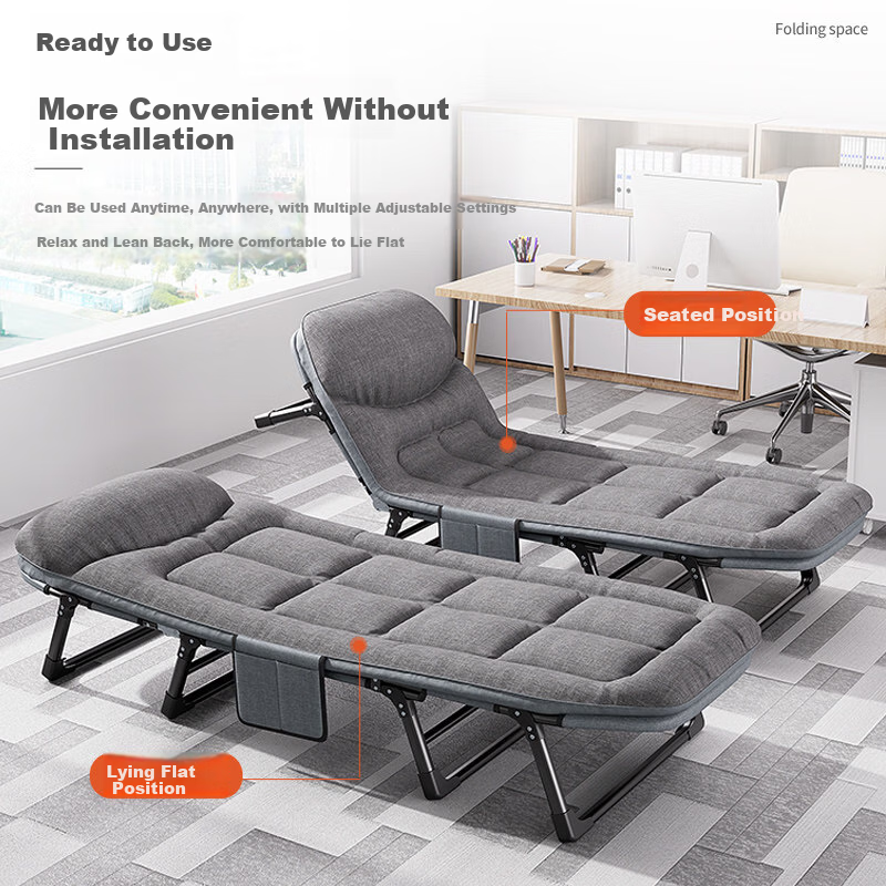 Qiyinge Office Nap Folding Bed Recliner Single Simple Military Cot Night Shift Duty Hospital Care Bed 16