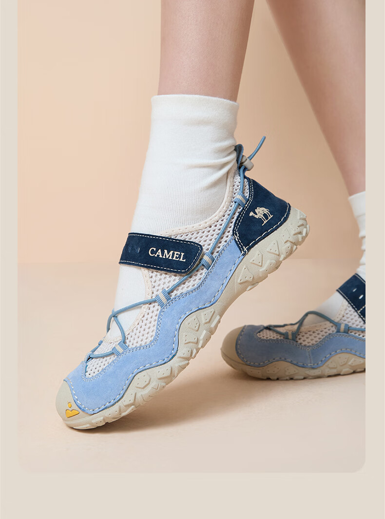 CAMEL Cute Outdoor Lightweight Breathable Mesh Magic Tape Casual Sandals L26M396025 Sand/Black 39 8