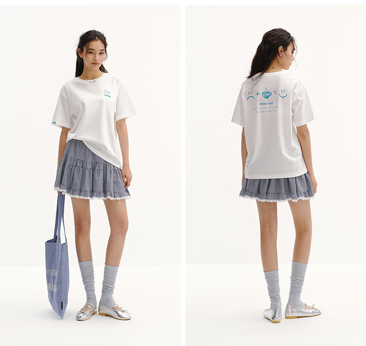 Semir Mall Style | Women's Summer Short Sleeve T-Shirt Embroidered Print Loose Drop Shoulder 2026 Boutique Clothing 101326100037 17