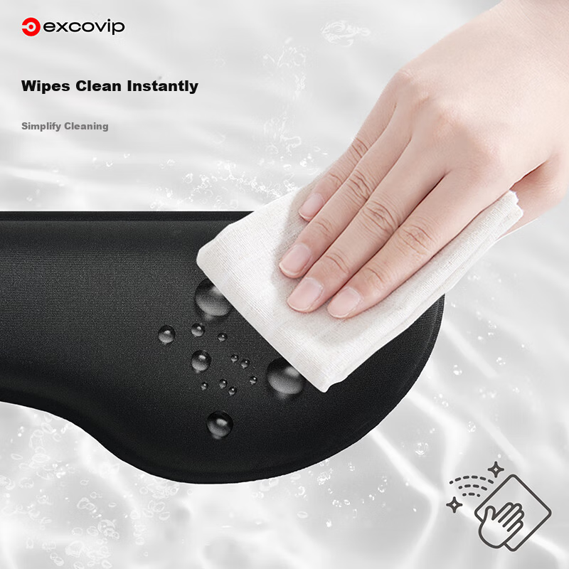 EXCO Memory Foam Keyboard Wrist Rest Ergonomic Mouse Pad Wrist Support 104-Key Keyboard Wrist Pad Anti-Carpal Tunnel Palm Support Large Size 0585 Black 3
