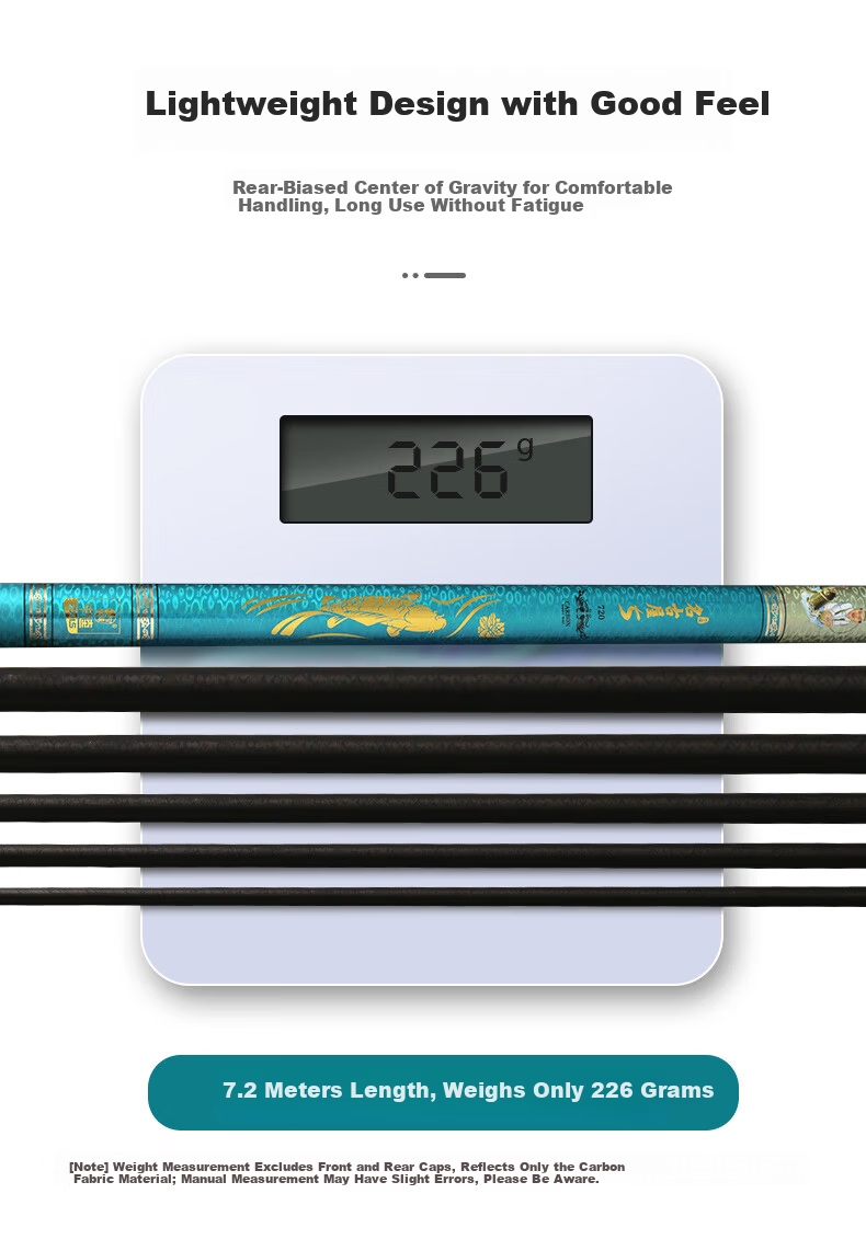 Zhongkui Nagoya 5th Generation Lightweight Large Fish Rod 7.2m 28-Tune Ultra-Light Hard Comprehensive Fishing Rod for Walleye and Bighead Carp 10