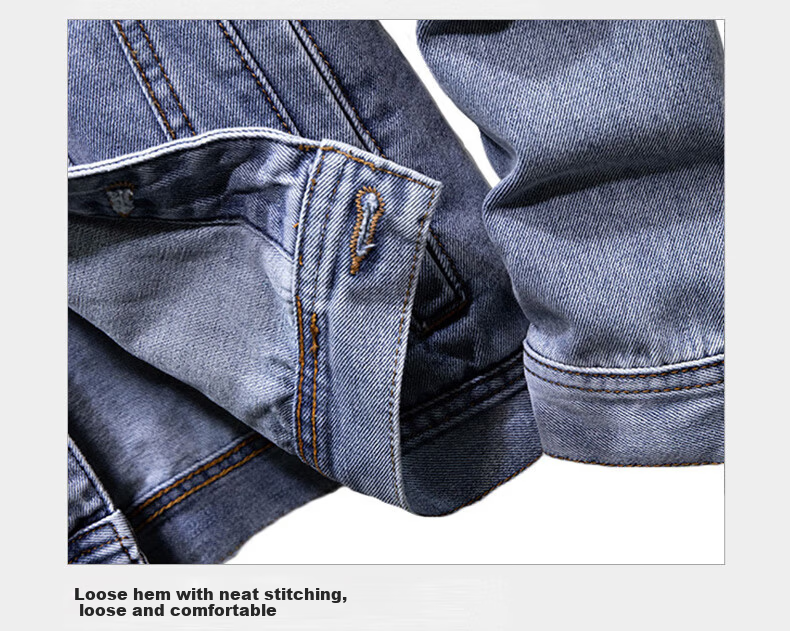 Jeanswest Men's Denim Jacket 2026 Spring Summer Loose Fit Trendy Comfortable Blue 3XL 10
