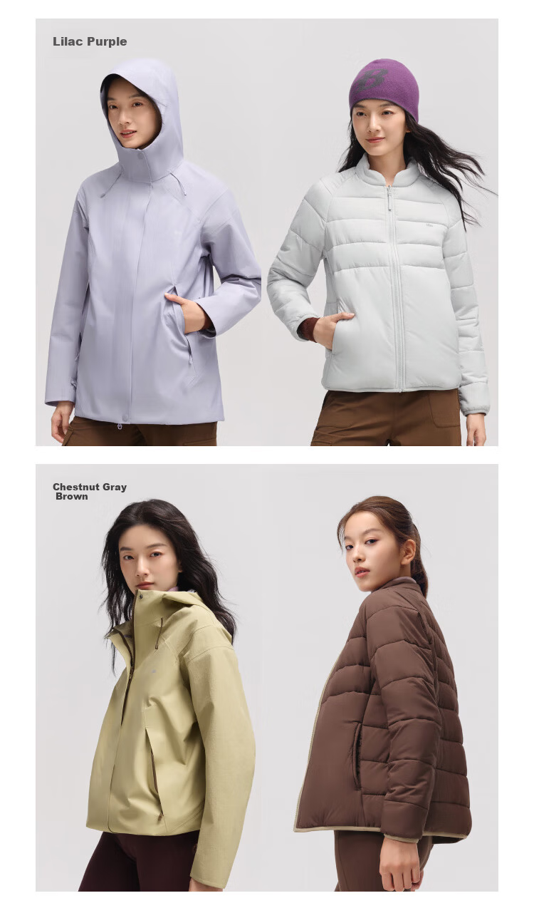 Beneunder Women's 3-in-1 Mountaineering Fleece Jacket Outdoor High Warmth LS101 Dusk Black M 24