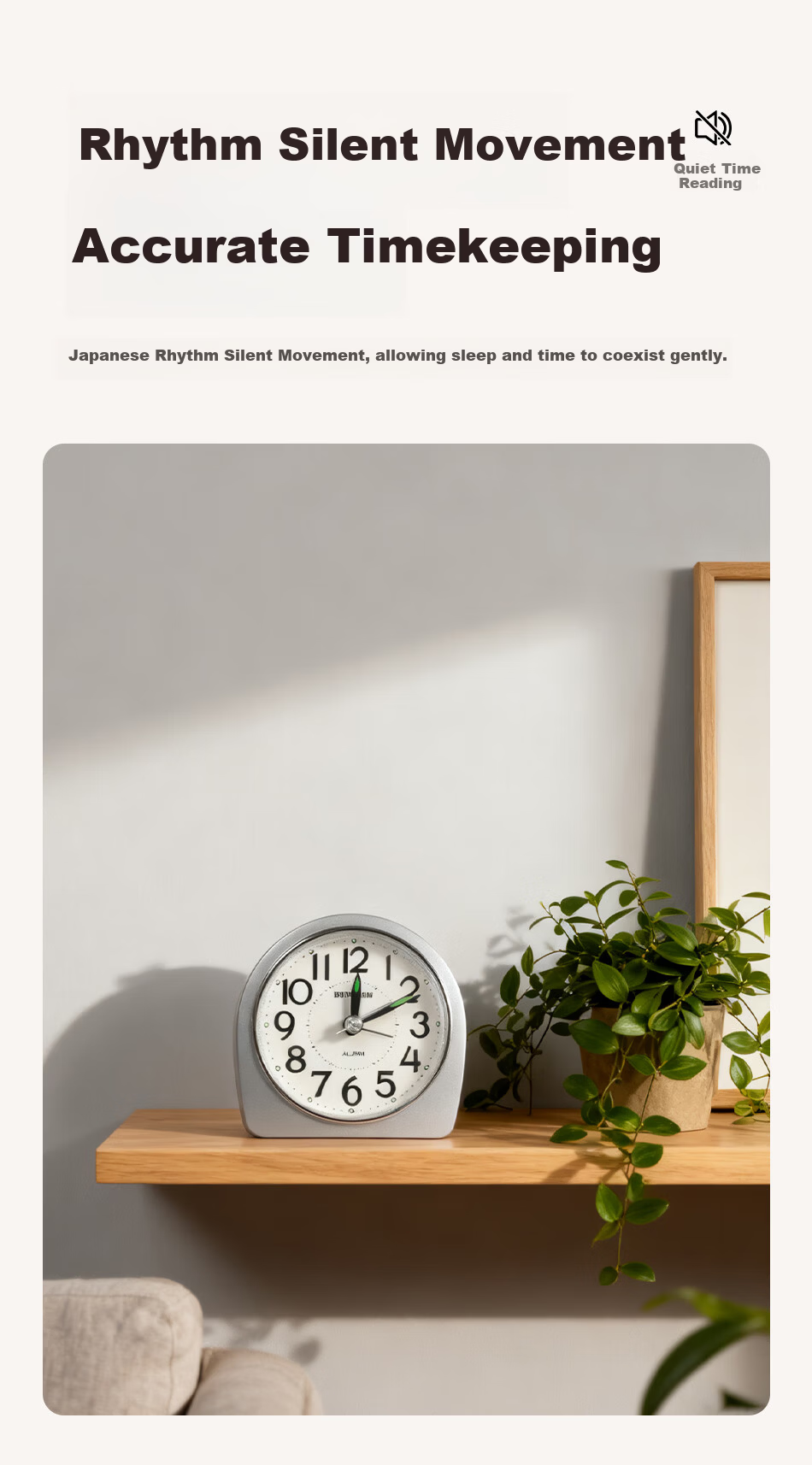 RHYTHM Cute Student Night Light Alarm Clock for High School, Middle School, and Elementary Students, Simple and Practical Wake-Up Device, Loud Alarm for Boys, Back to School Season 5