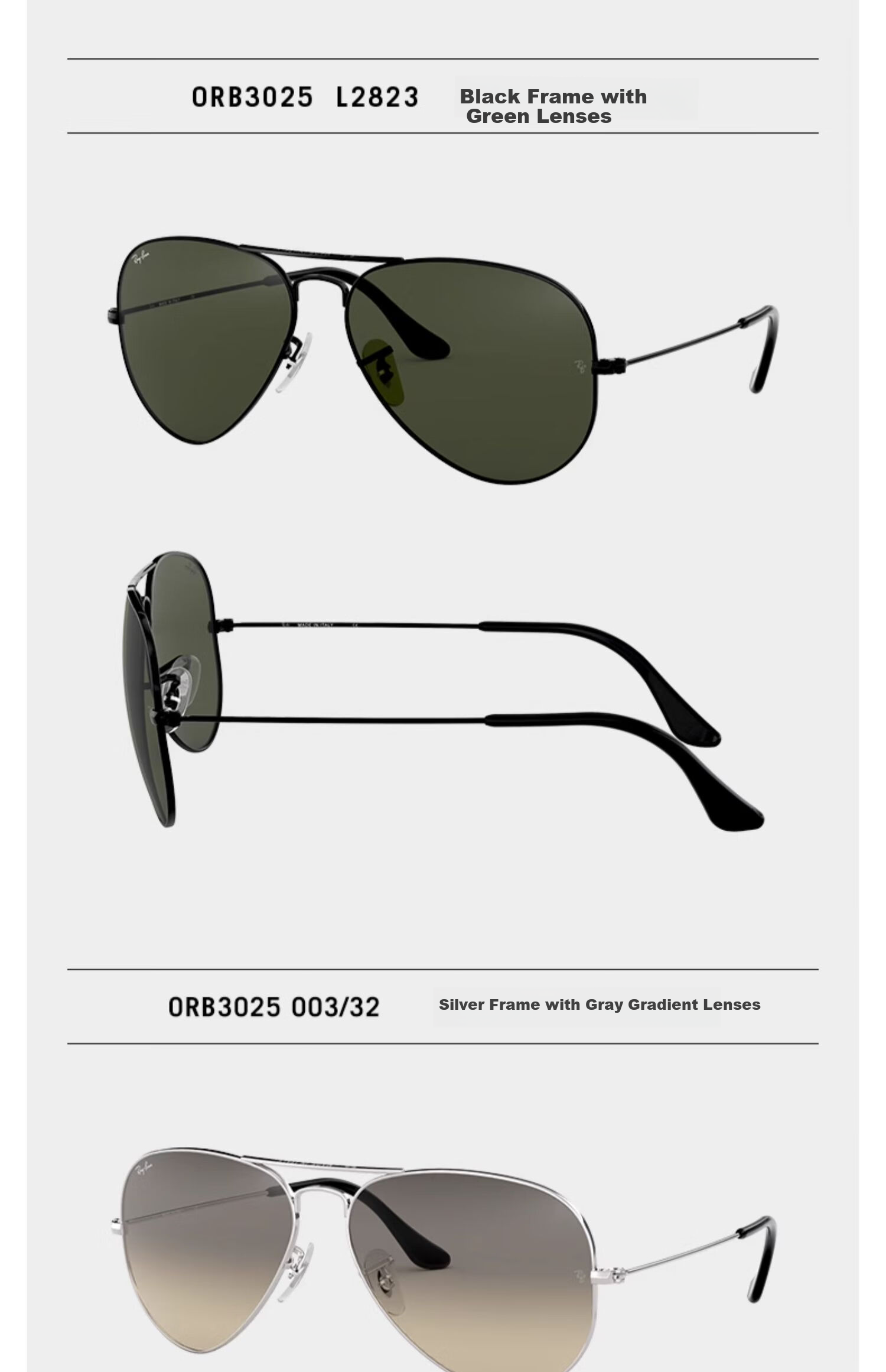 Ray-Ban Classic Aviator Series Sunglasses Driving Cycling Outdoor Glasses Unisex 0RB3025 Gift 15