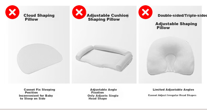 J.Sir Shaping Pillow for Babies 0-6 Months Newborn Round Head Corrective Drawstring Infant Sleep Pillow 4