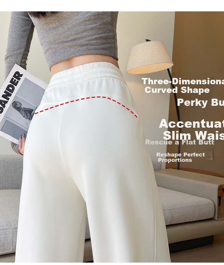 Free Style Wide-Leg Pants for Women Spring New Sports Sweatpants High Waist Slim Loose Draped Straight Casual Trousers 7