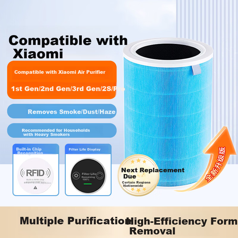 Beixiang Compatible Xiaomi Mijia Air Purifier Filter Cartridge 1st/2nd/3rd Gen/2S/Pro Air Purifier Filter Net Formaldehyde Removal Particulate Matter PM2.5 Dust Secondhand Smoke Version