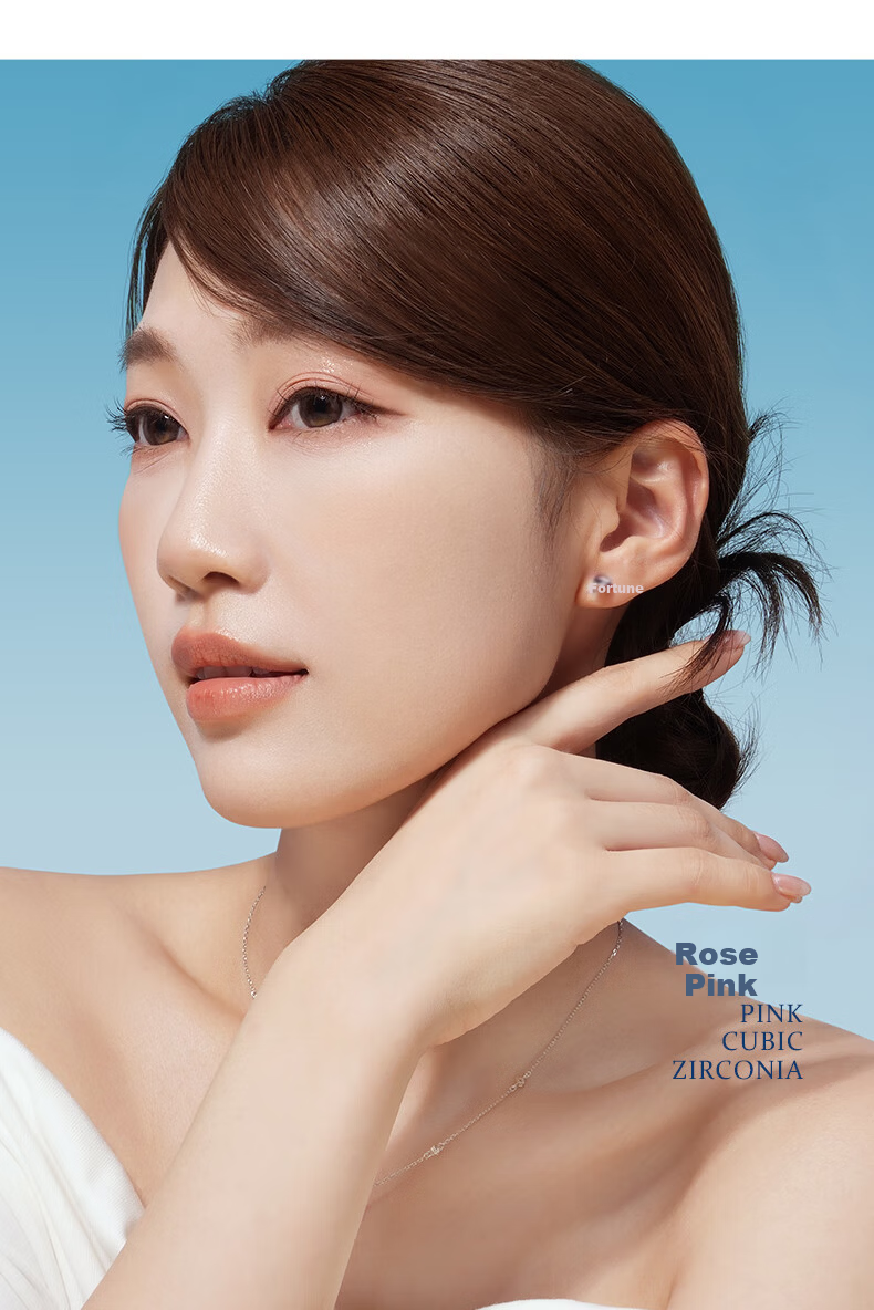 CHOW TAI SENG Rose Nebula S925 Sterling Silver Stud Earrings for Women Luxury Elegant High-End Jewelry Birthday Gift for Girlfriend 9