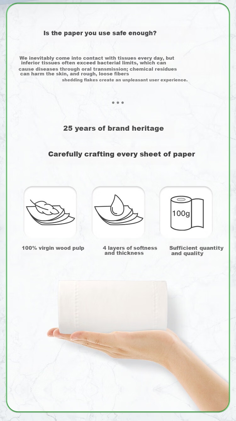 Mind Act Upon Mind Coreless Toilet Paper, Premium Series, 4-Ply, 100g, 10 Rolls, LR110 2