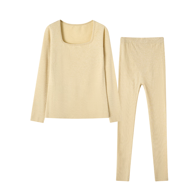 FENTENGCARE Women's Thermal Underwear, Antibacterial, Slimming, Butt-Lifting, Tummy Control, Square Neckline Base Layer Autumn Top And Pants, Gift for Wome