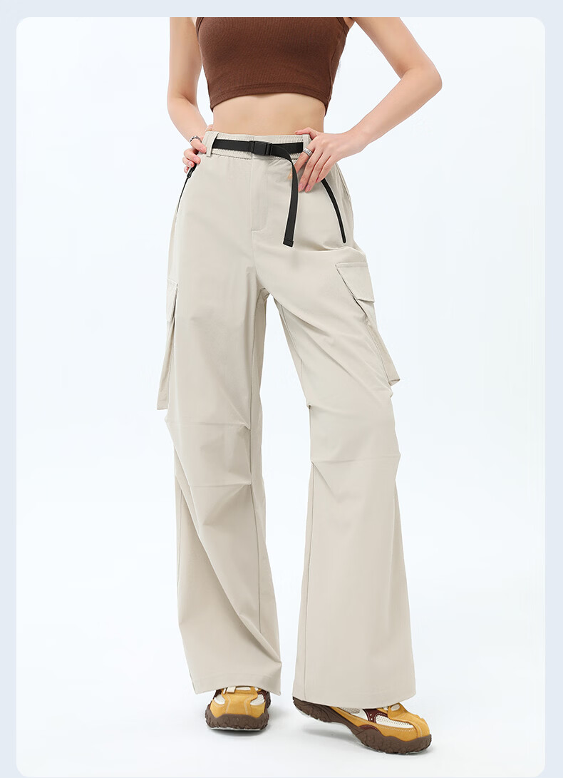 Langsha Women's Outdoor Quick-Dry Work Pants 2026 Summer Straight Loose Wide-Leg Sun-Protective Water-Repellent Casual Military Hiking Pants 18