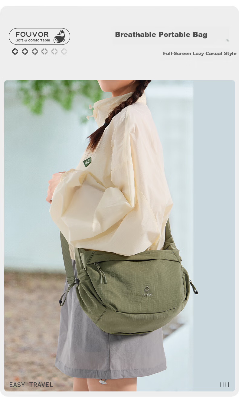 FOUVOR Fashion Crossbody Bag for Women New Large Capacity Shoulder Bag Lightweight Versatile Casual Canvas Bag Green 1