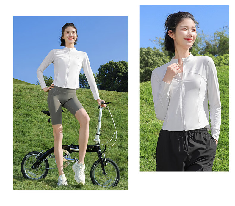 CAMEL Original Yarn Sun Protection Jacket Women Stand Collar Slim Cool Sports Jacket Y26BZ3L0029 Phantom Black S 15